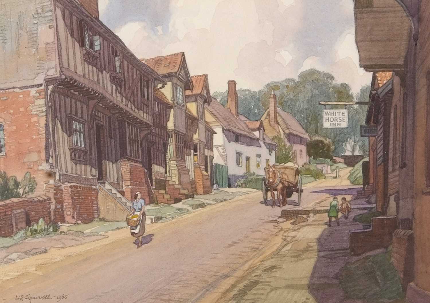 Leonard Squirrell RWS (British 1893-1979), Kersey, Suffolk, watercolour, signed and dated 1965, - Image 3 of 3