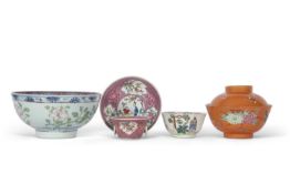 Mixed lot of Chinese ceramics, 18th Century and later including an 18th Century export valentine