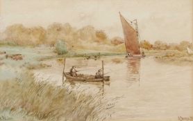 Percy J. Youngs (British, fl.1947-1964) A pair of Norfolk scenes; angulars overlooked by a Broadland