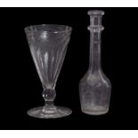 Toddy lifter and a small cordial type glass of wrythen shape (2) toddy lifter 15cm high