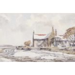 George Sear (British b.1937) Snow at Salthouse, watercolour, signed, 6x11ins., approx.,
