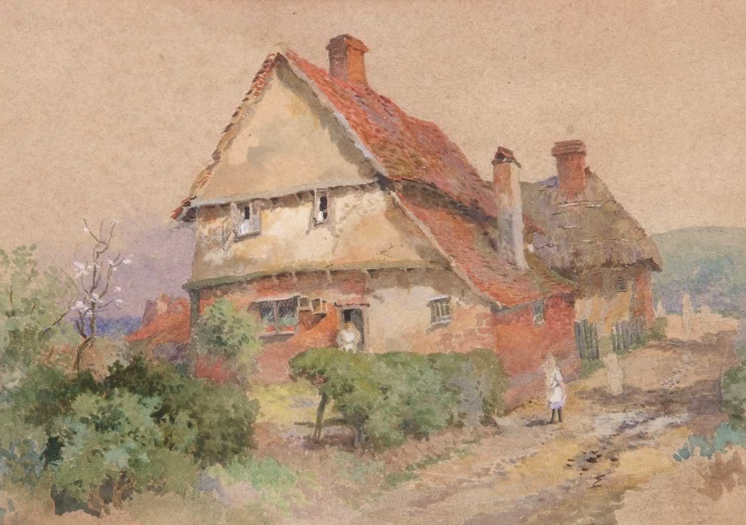 Alfred Richardson Barber (British, 1873-1893) watercolour entitled "Peg Tile Cottage" in a modern - Image 3 of 9