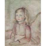 Joan Souter Robertson (British,1904-1985) Study of a seated young girl; 'Joan Souter Robertson