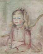 Joan Souter Robertson (British,1904-1985) Study of a seated young girl; 'Joan Souter Robertson