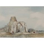 Arthur E. Davies RBA RCA (British, 1893-1988), "St Benet's Abbey, Norfolk", watercolour, signed,