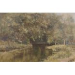 Owen Waters (British, 20th Century), "River Waveney Nr Bungay", oil on board, signed.Qty: 1