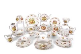 Quantity of Hammersley china, fruit decorated with prints retailed by Thomas Goode, comprising