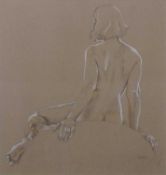 Ruthli Losh - Atkinson (British, 1934-2011), 'L' Inverno', seated female nude study, graphite and