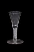 Georgian wine glass with trumpet bowl above an air twist stem, 14cm high