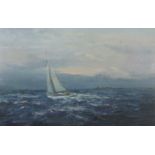 Jack Cox (British,1914-2007), sailing scene, inscribed 'Griffin II' on verso, oil on board, signed,