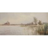 Stephen Batchelder (British,1849-1932) 'Oulton Broad', watercolour, signed, 11x23ins.