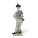 Meissen mid 18th Century figure from the Commedia Dell Arte series probably Pulcinella designed by