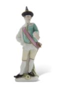 Meissen mid 18th Century figure from the Commedia Dell Arte series probably Pulcinella designed by