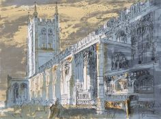 John Piper (British, 1903-1992), Long Melford Church, limited edition colour lithograph, numbed