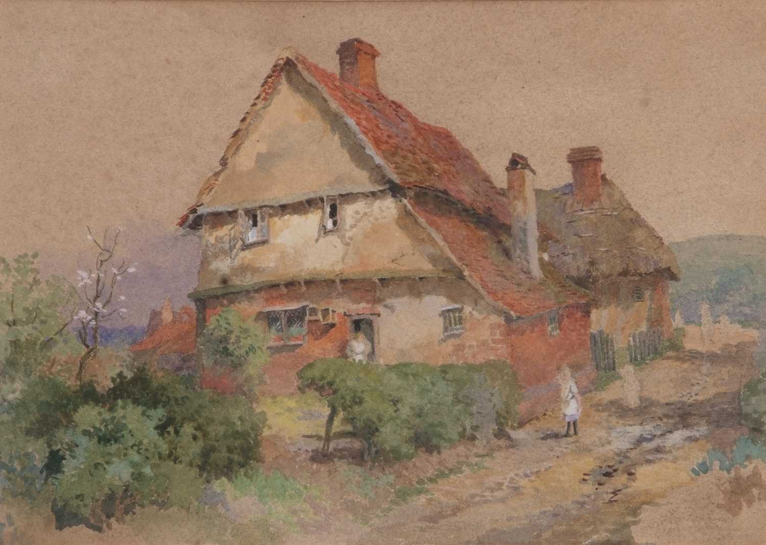 Alfred Richardson Barber (British, 1873-1893) watercolour entitled "Peg Tile Cottage" in a modern - Image 9 of 9