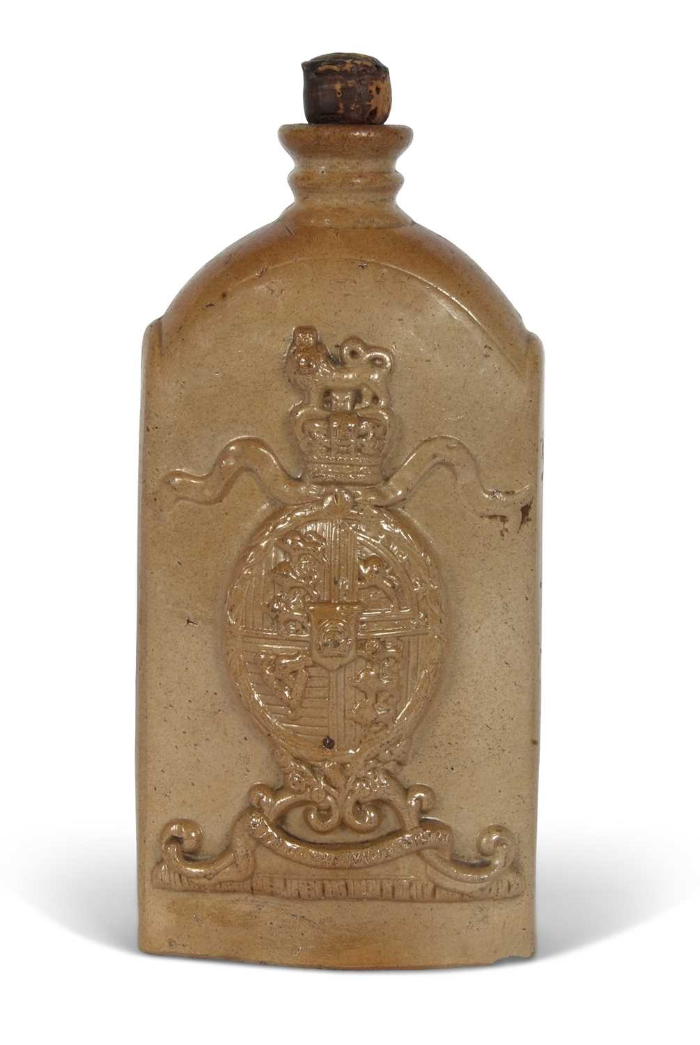 Stephen Green stoneware flask commemorating Queen Victoria Jubilee (a/f), 26cm high