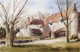 Leslie Hardy Moore, RI (British, 1907-1997), "Pulls Ferry, Norwich", watercolour, signed, 15x22ins.