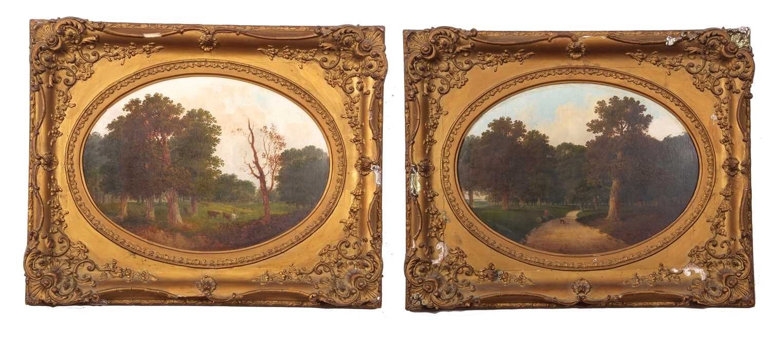 British School, 19th Century, A pair of Victorian landscapes, depicting cattle and a figure - Image 6 of 6