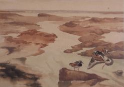 Richard Barret Talbot Kelly (British, 1896-1971), Turnstones at Brancaster (1964), watercolour,