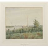 William Edward Mayes (British,1861-1952), "Easters Yacht Station Acle", watercolour, signed,