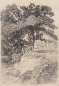John Sell Cotman (British,1782-1842) "Duncomb Park, Yorkshire", etching, dated 1811, 8.5x5.5ins