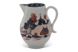 Lowestoft porcelain sparrow beak jug with the dolls house pattern