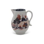 Lowestoft porcelain sparrow beak jug with the dolls house pattern