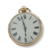 18ct gold open face pocket watch made by Hill of Birmingham, hallmarked in the case, date to