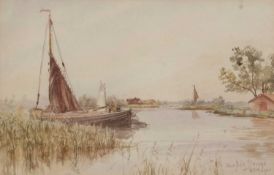 William Edwin Mayes (British 1861-1952), A pair of watercolours depicting Boater's Hill, Beccles and