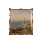 James Baker Pyne (British,1800 -1870) Italian coastal scene, oil on canvas, signed, 31x27ins,