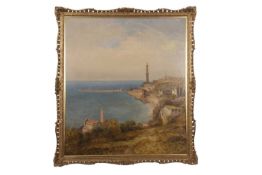 James Baker Pyne (British,1800 -1870) Italian coastal scene, oil on canvas, signed, 31x27ins,