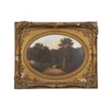 British School, 19th Century, A pair of Victorian landscapes, depicting cattle and a figure