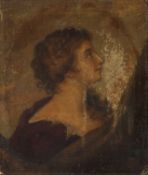 Circle of Angelica Kauffmann (Swiss, 1741-1807), Possible self-portrait of the artist, oil on board,