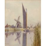 Stephen John Batchelder (1849 -1932) "Stacey Arms with wherry", watercolour, signed, 10x8ins
