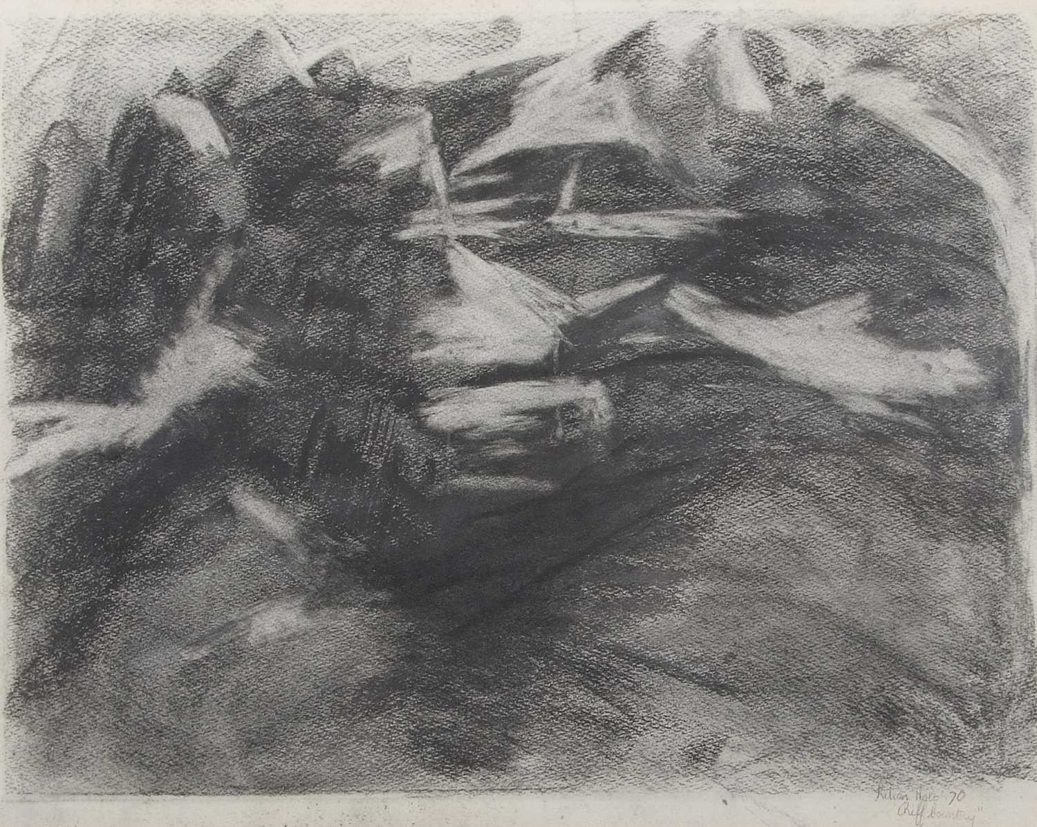 Lilian Thirza Charlotte Holt (British, 1898-1983) 'Riff Country', charcoal on paper, signed and