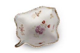 Very rare Lowestoft porcelain pickle dish with a polychrome design of flowers circa 1780