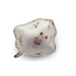 Very rare Lowestoft porcelain pickle dish with a polychrome design of flowers circa 1780