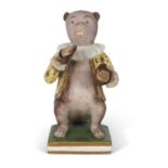 Mid 19th Century Derby porcelain model of a monkey musician with cymbals in his hand