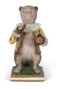 Mid 19th Century Derby porcelain model of a monkey musician with cymbals in his hand