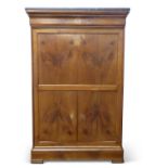 19th century Continental marble topped and walnut veneered secretaire, Abattant, the body with