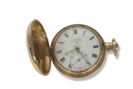 18ct gold Hunter pocket watch by J McCabe of London, hallmarks in the case date to London 1920,