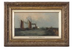 Charles Beaty (British,1878-1956), "Gorleston, Yarmouth", signed, oil on board, 7.5x14ins.