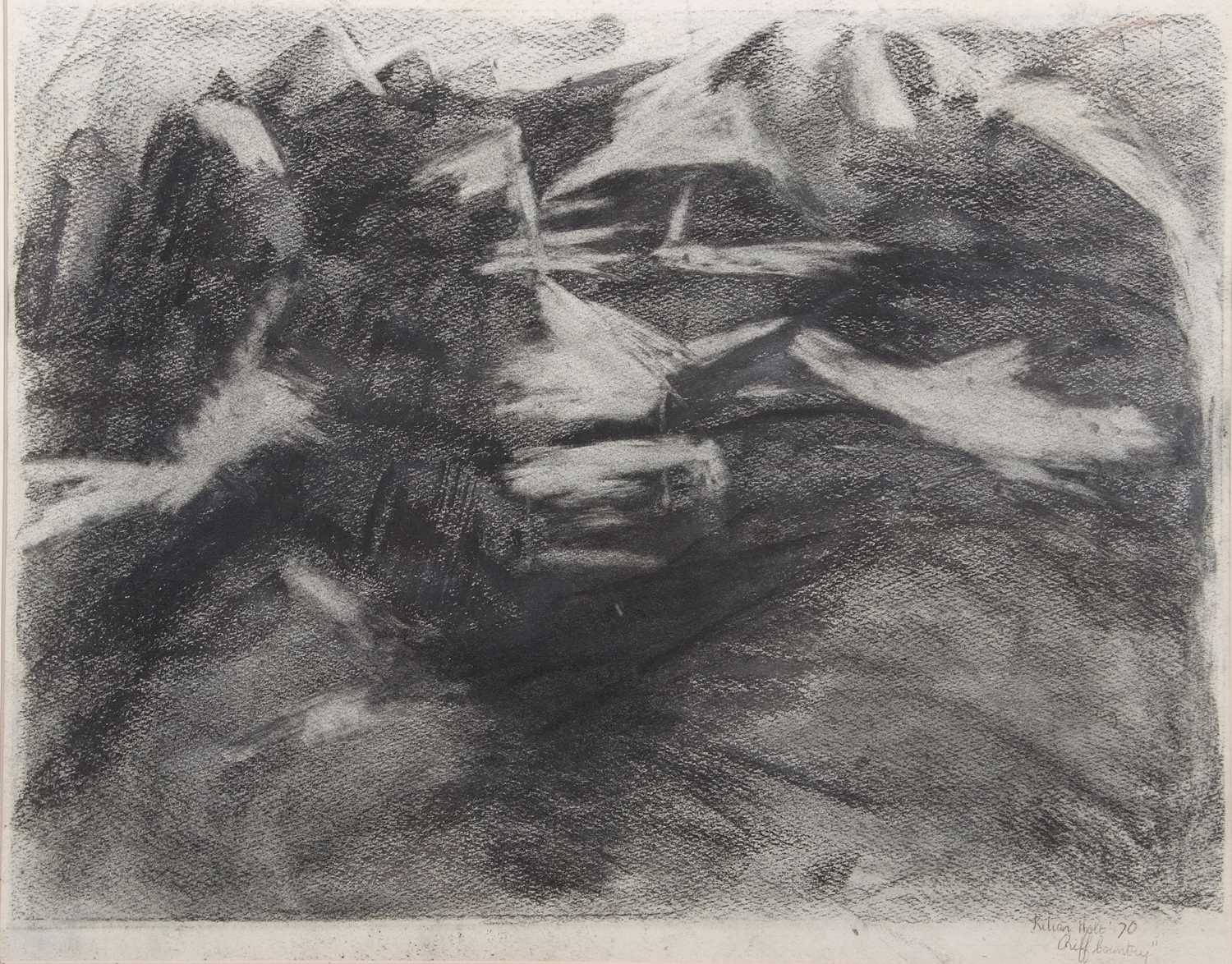 Lilian Thirza Charlotte Holt (British, 1898-1983) 'Riff Country', charcoal on paper, signed and - Image 3 of 3