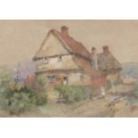 Alfred Richardson Barber (British, 1873-1893) watercolour entitled "Peg Tile Cottage" in a modern