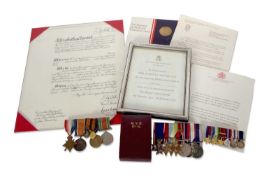 Group of medals including an MVO awarded to Mr John Clench together with a series of Second World