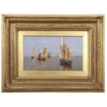 Antonietta Brandeis (Czech, 1849-1926) 'Barche da Pesca', Italian fishing boats, oil on panel,