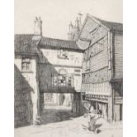 Henry James Starling RA (British,1905-1996), "Bagley's Yard Norwich", engraving, limited edition,