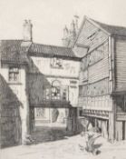 Henry James Starling RA (British,1905-1996), "Bagley's Yard Norwich", engraving, limited edition,