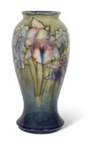 Large mid 20th Century Moorcroft vase of baluster form decorated with orchids and spring flowers,