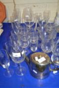 Mixed Lot: Various assorted drinking glasses, silver plated teapot etc